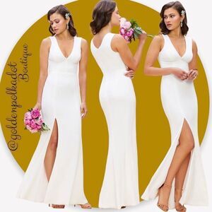 DRESS the Population Bridal Barbie Dress
luxe crepe Gown Wedding  XXL NWT